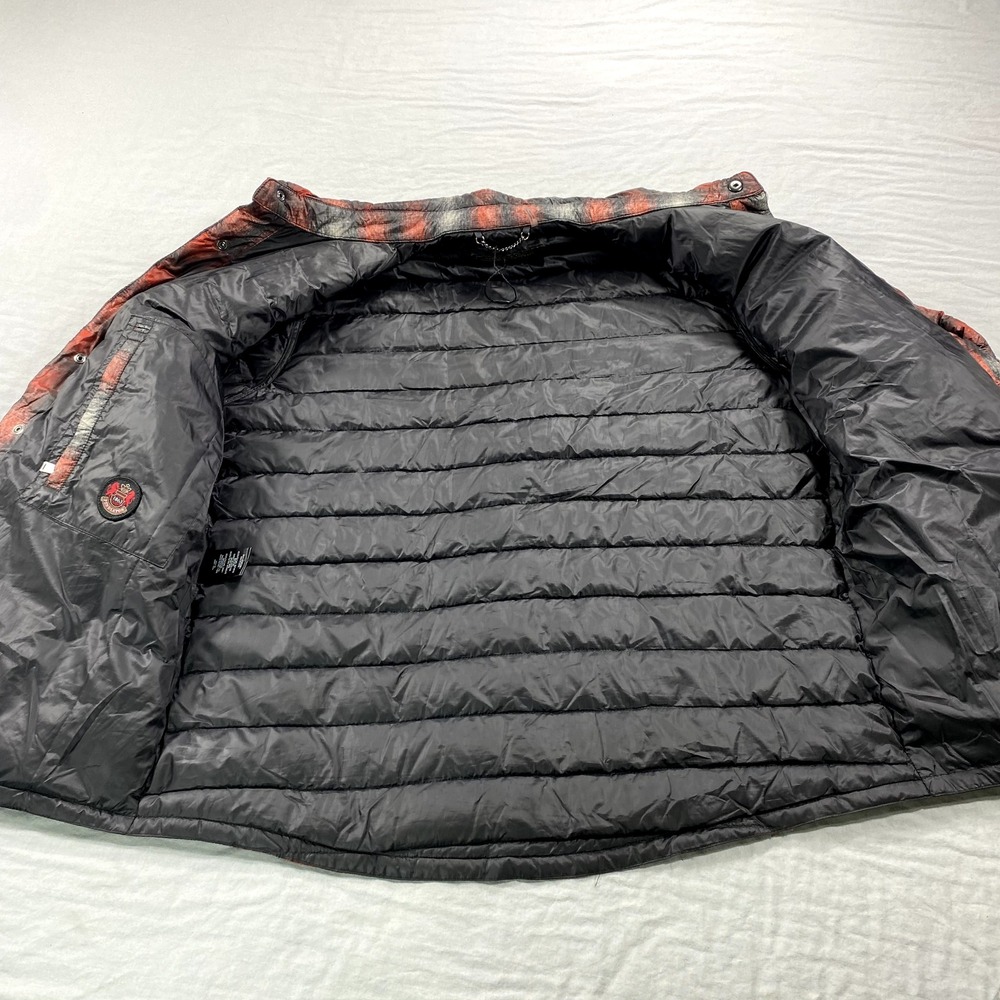 Pendleton Puffer Jacket Mens Medium Red Plaid Duc… - image 3